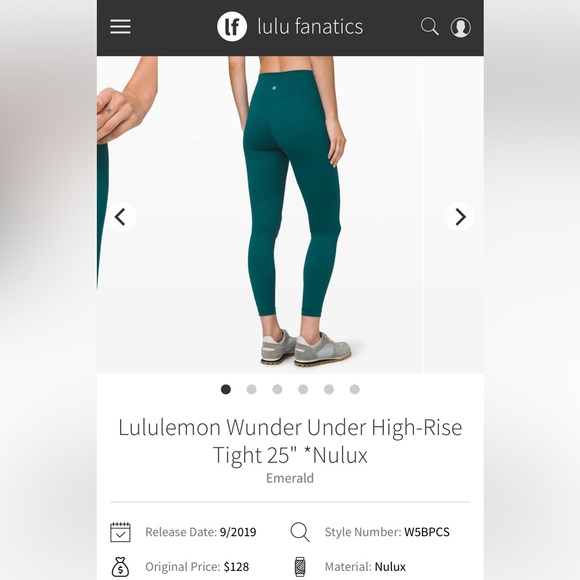 SOLD | Lululemon Wunder Under Leggings 25” - Picture 1 of 8